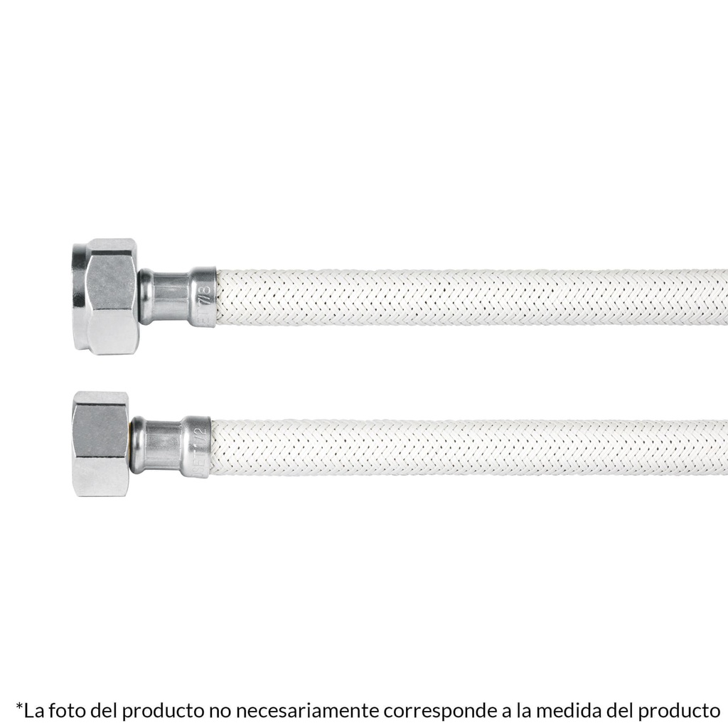 Manguera p/WC, vinilo blanco, 1/2' x 7/8', 60 cm, Foset