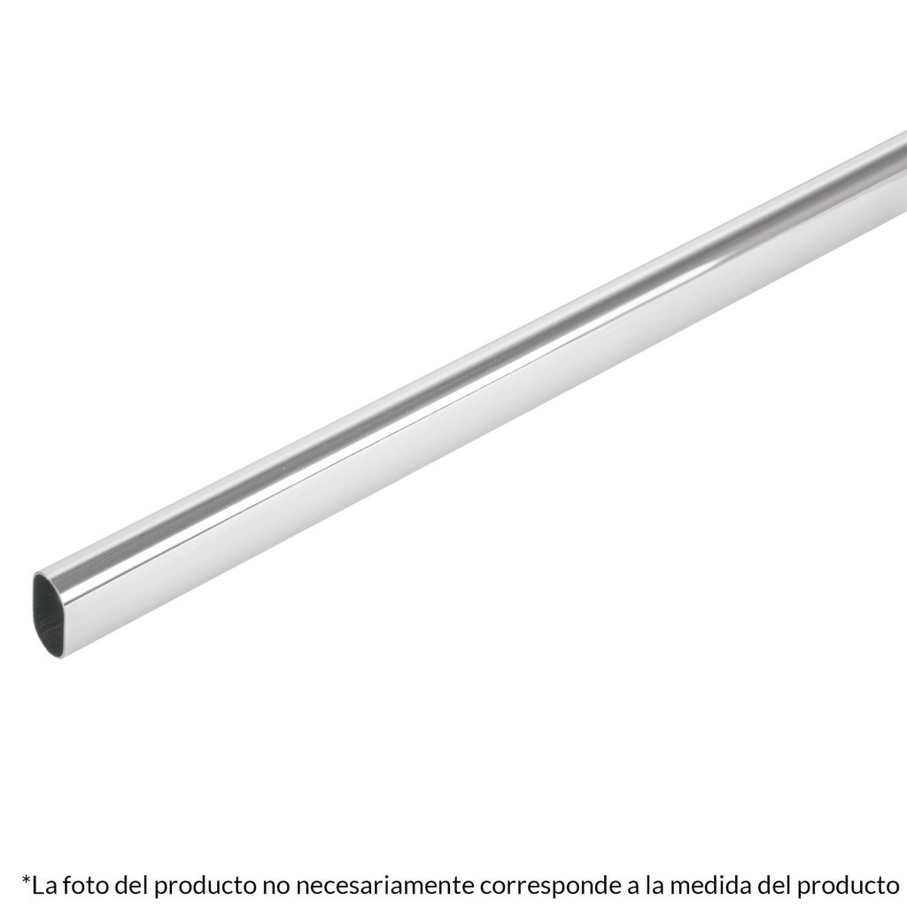 Tubo ovalado para closet, 2.4 m, acero cromado, Hermex