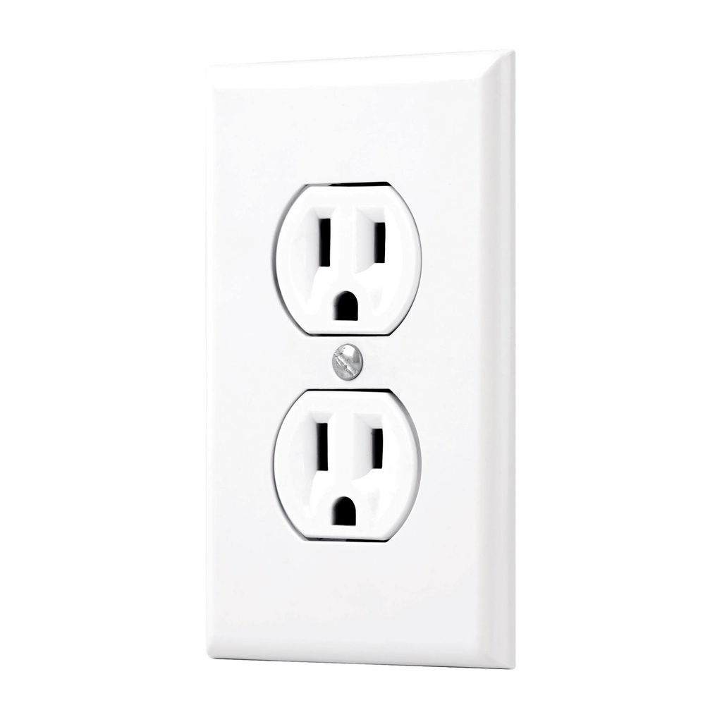 Placa armada 2 contactos polarizados, linea Standard, blanco