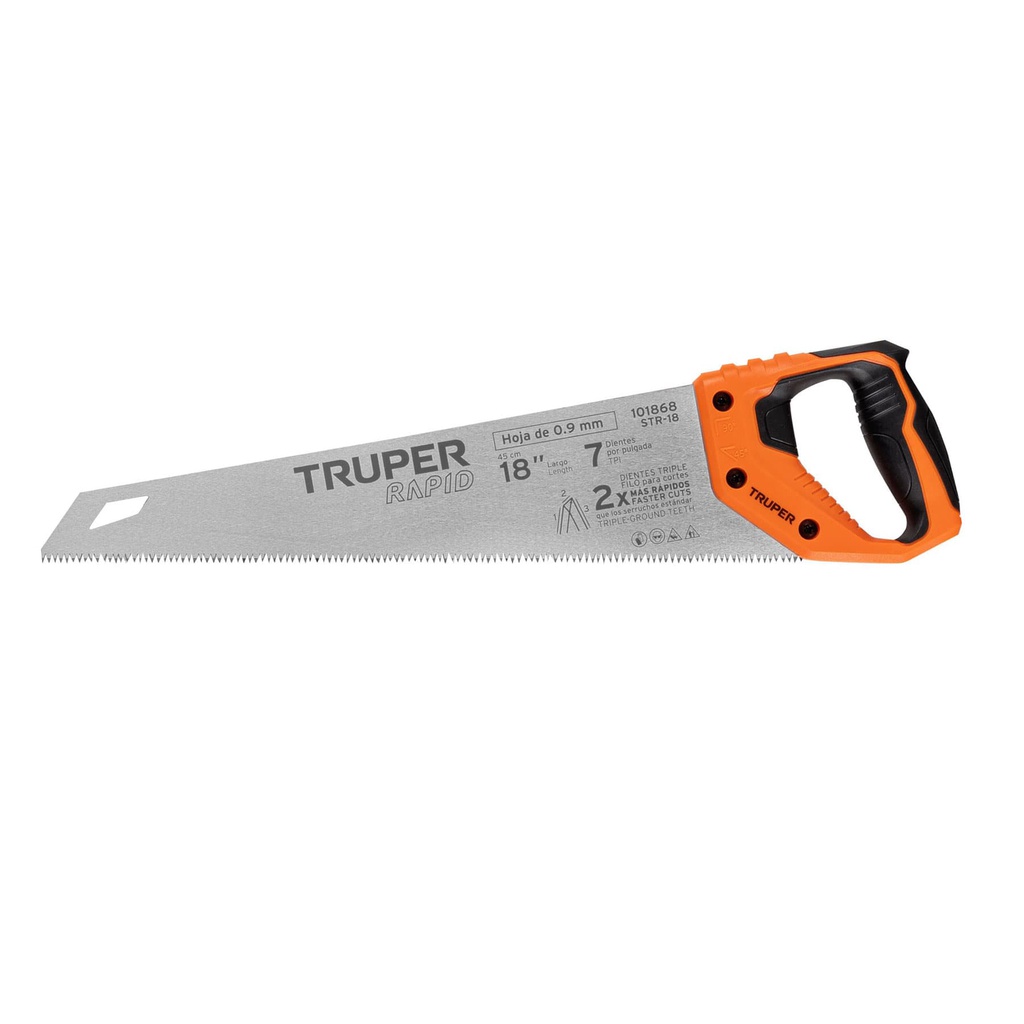 Serrucho Rapid 18', 7 DPP, mango Comfort grip, Truper
