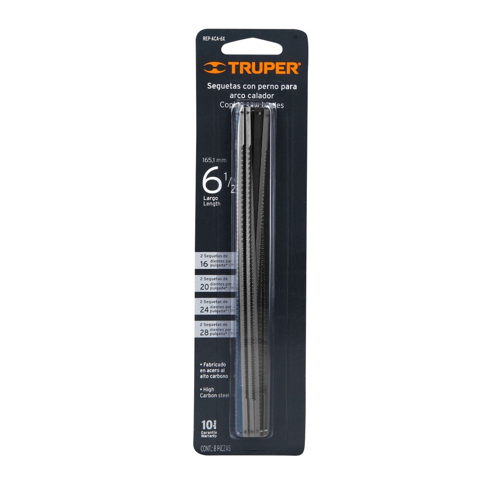 Blister con 8 seguetas de repuesto para ACA-6X, Truper