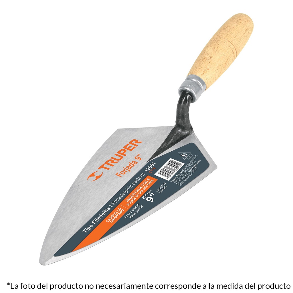 Cuchara para albañil 8' forjada tipo Filadelfia, Truper