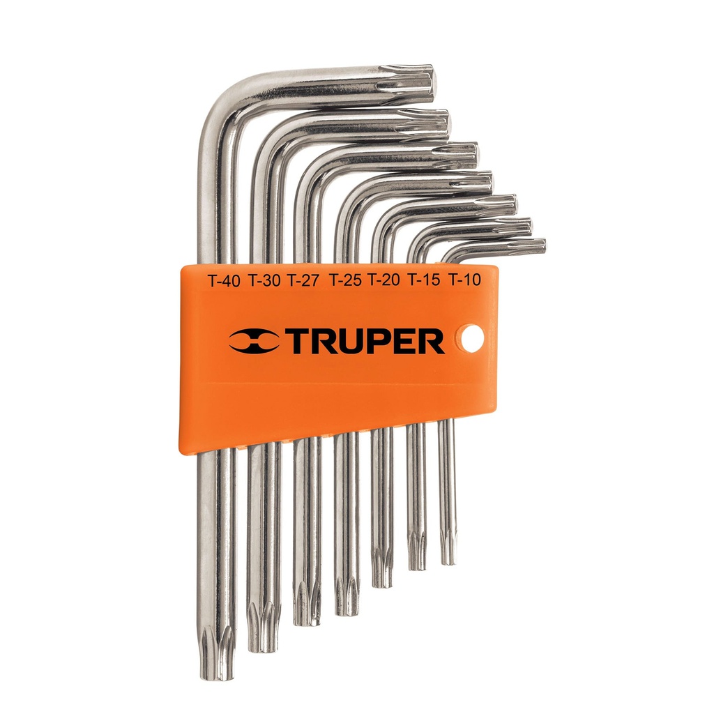 Juego de 7 llaves torx con organizador, Truper
