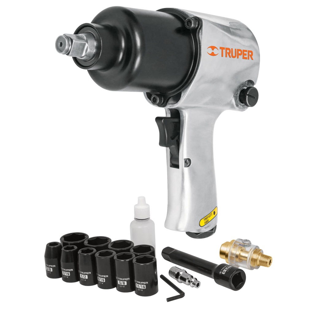 Kit de llave de impacto 1/2' ind. con estuche plastico