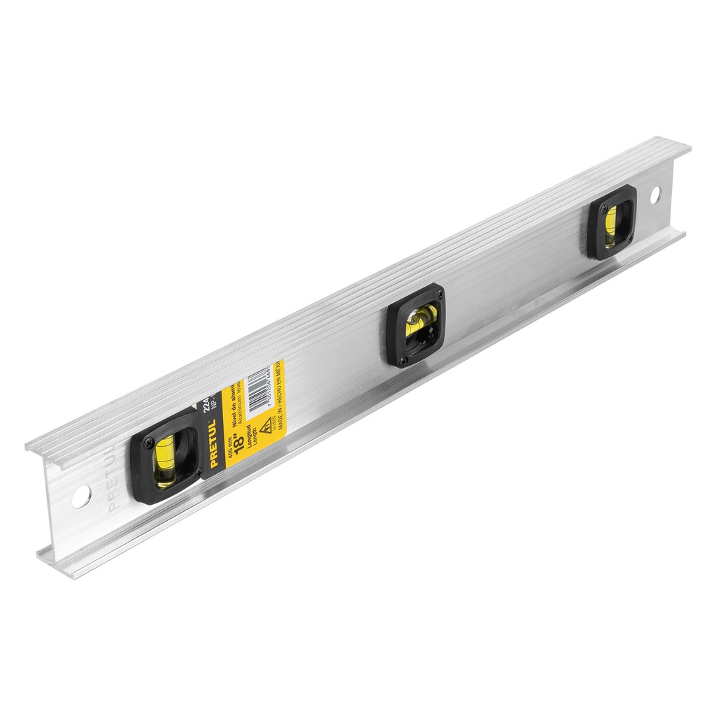 Nivel de 18' con cuerpo de aluminio, Pretul