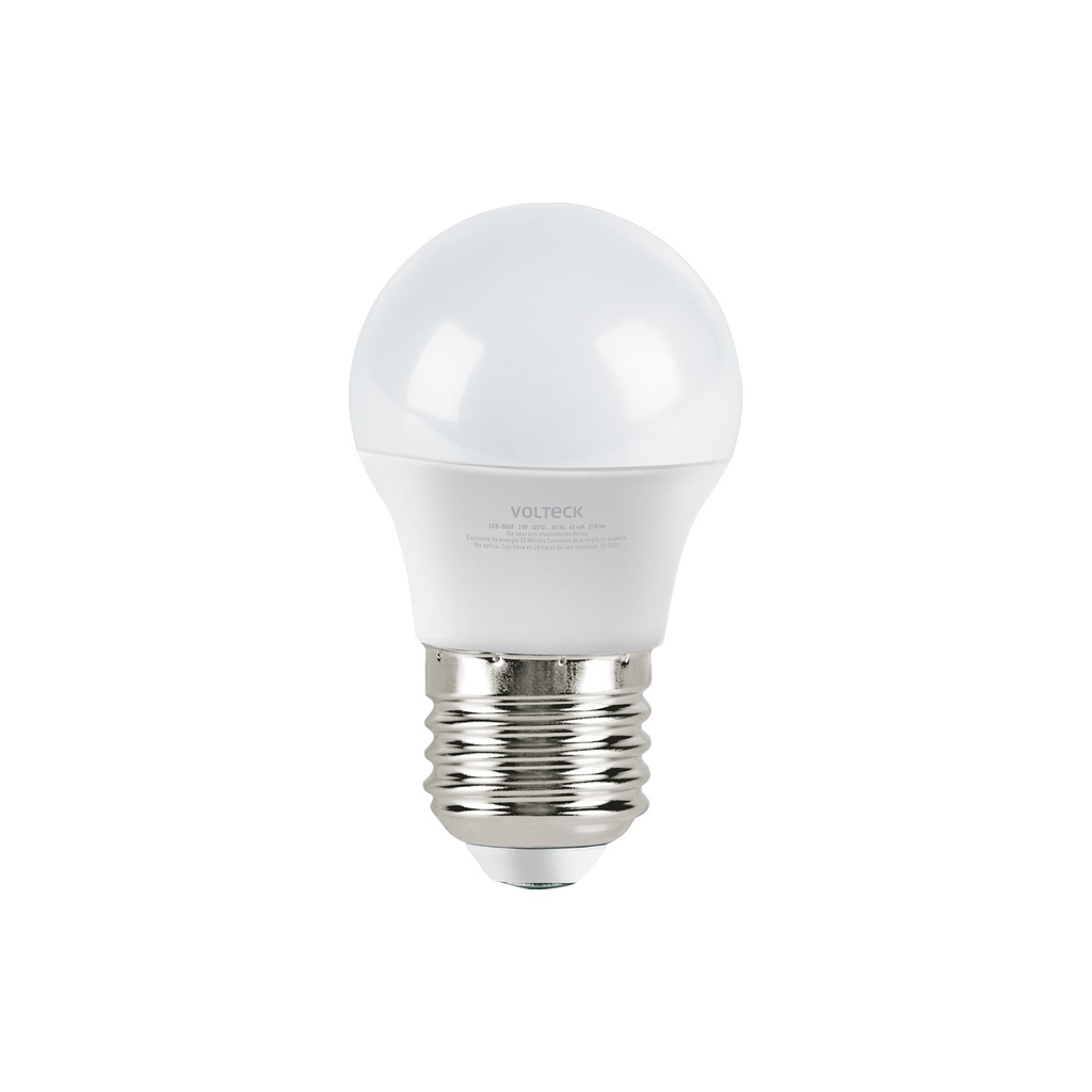 Lampara LED G45 3 W (equiv. 25 W), luz calida, caja, Basic