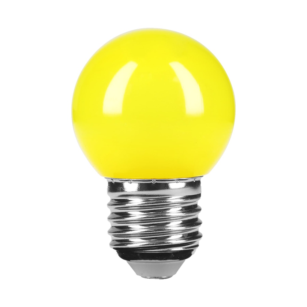 Lampara LED tipo bulbo G45 1 W color amarillo, caja, Volteck