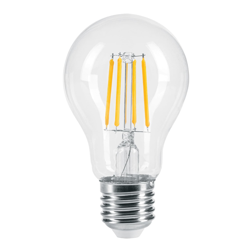 Lampara LED tipo A19 6 W con filamento luz calida, blister