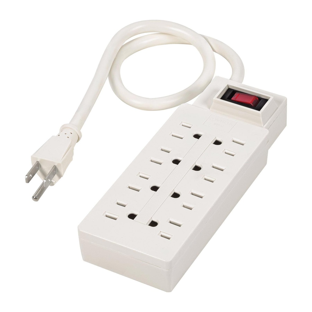 Multicontacto 14 AWG uso rudo con 8 entradas, Volteck