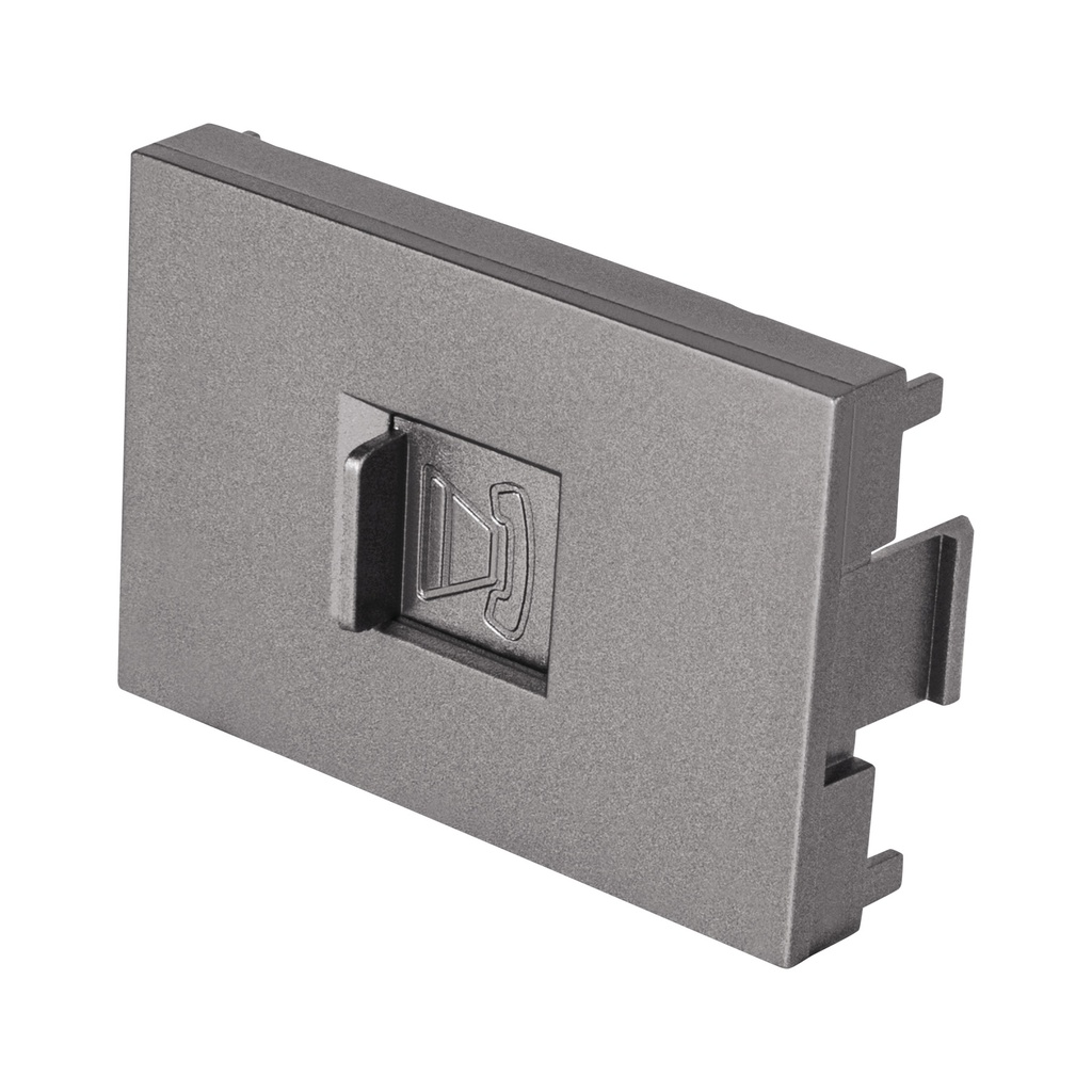 Toma de telefono acero inox de 1.5 modulos, linea Lisboa