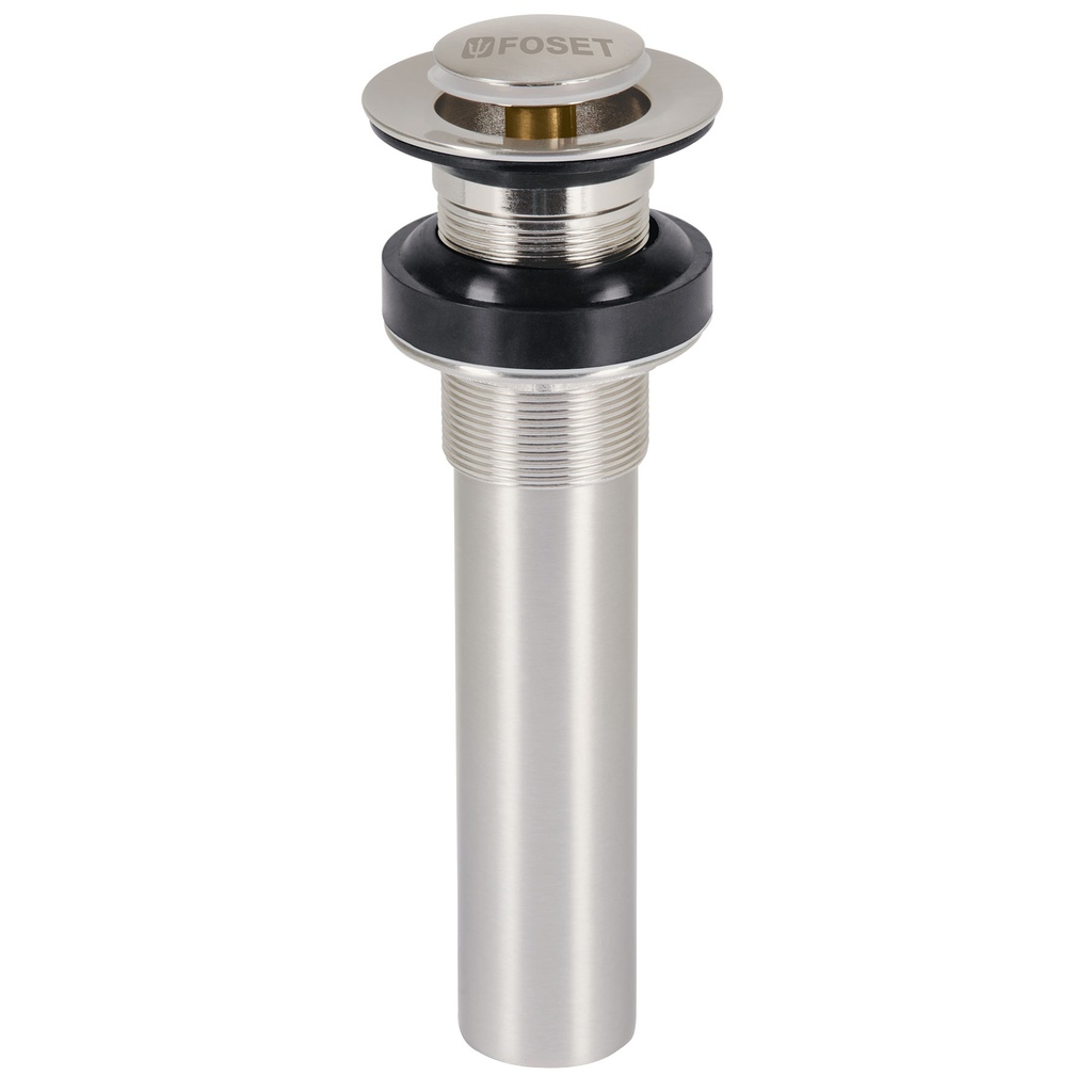 Contra p/lavabo sin rebosadero, sistema push, satin, 1-1/4'