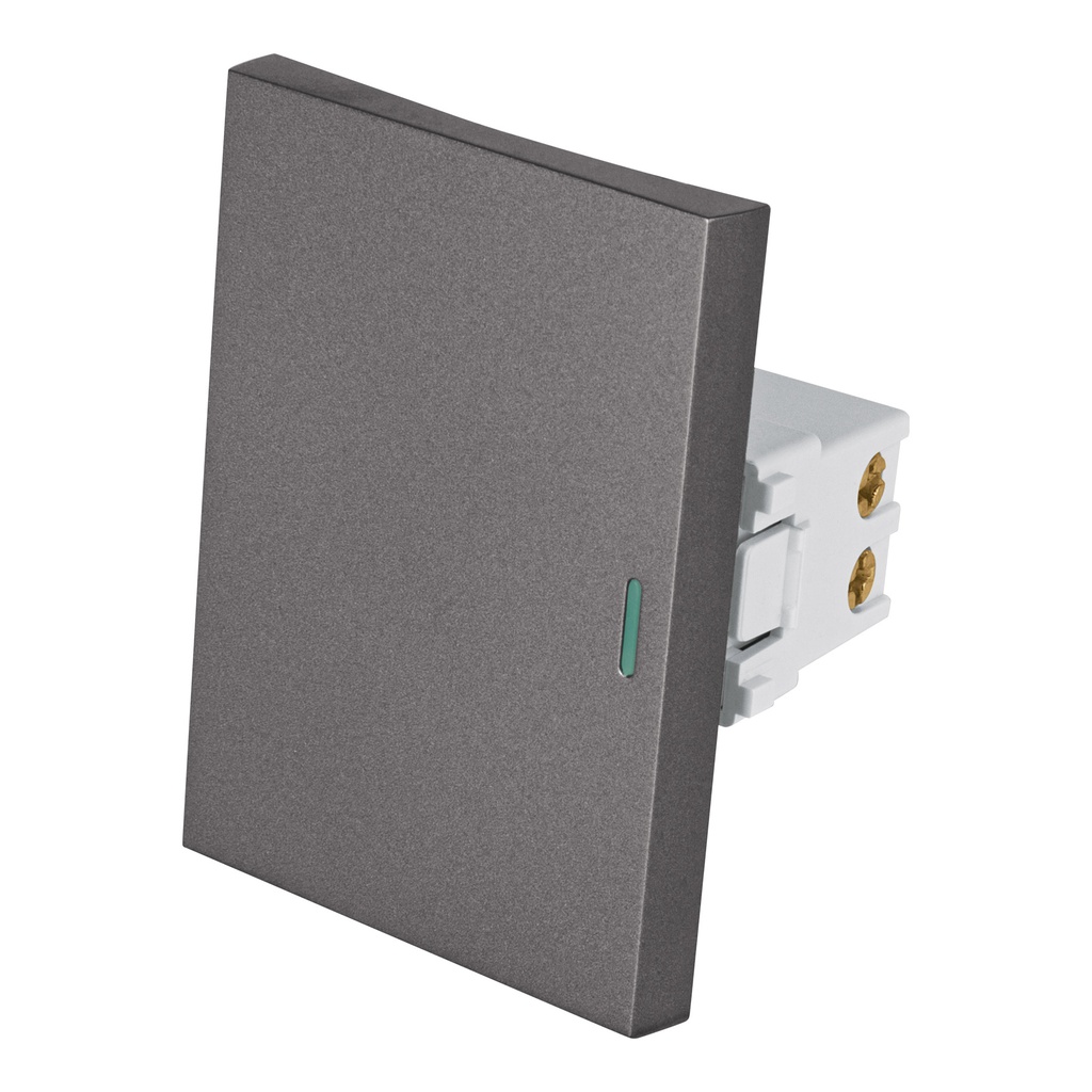 Interruptor 3 vias acero inox de 3 modulos, linea Lisboa