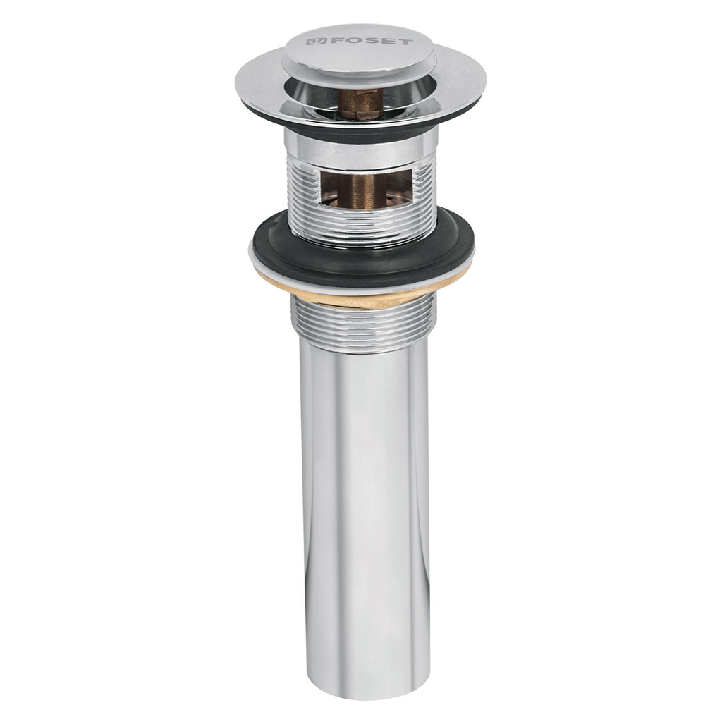 Contra p/lavabo con rebosadero, sistema push, cromo, 1-1/4'