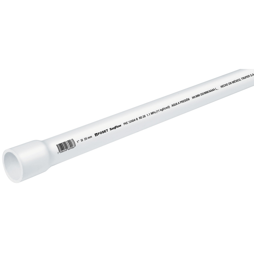 Tubo de 3 m de PVC de 1' hidraulico RD 26, Foset