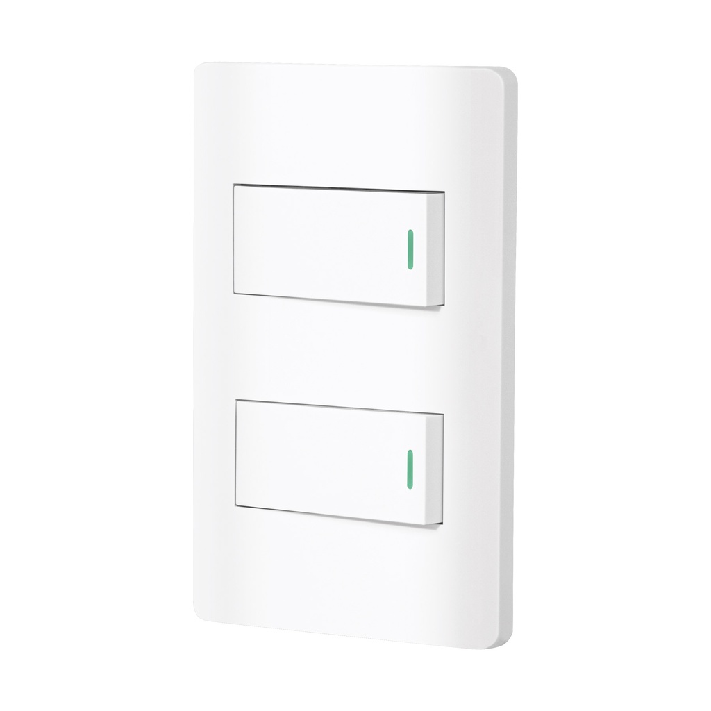 Placa armada blanca 1 interruptor y 1 de 3 vias 1 mod, Lisbo