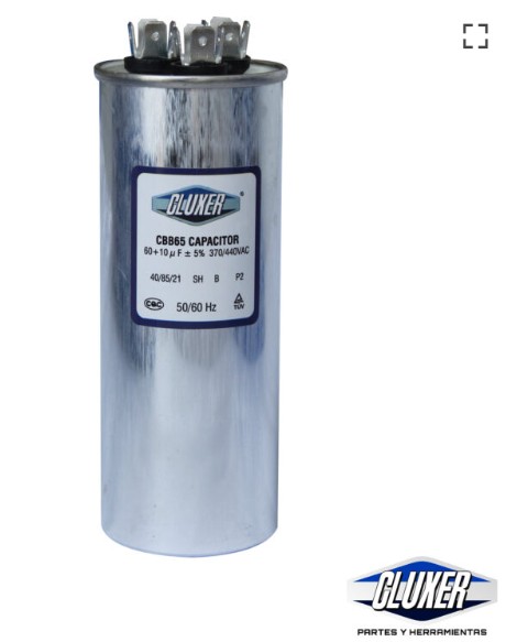 1 Capacitor De Trabajo 60/10mf Dual 440-370vac +-5% 50/60hz