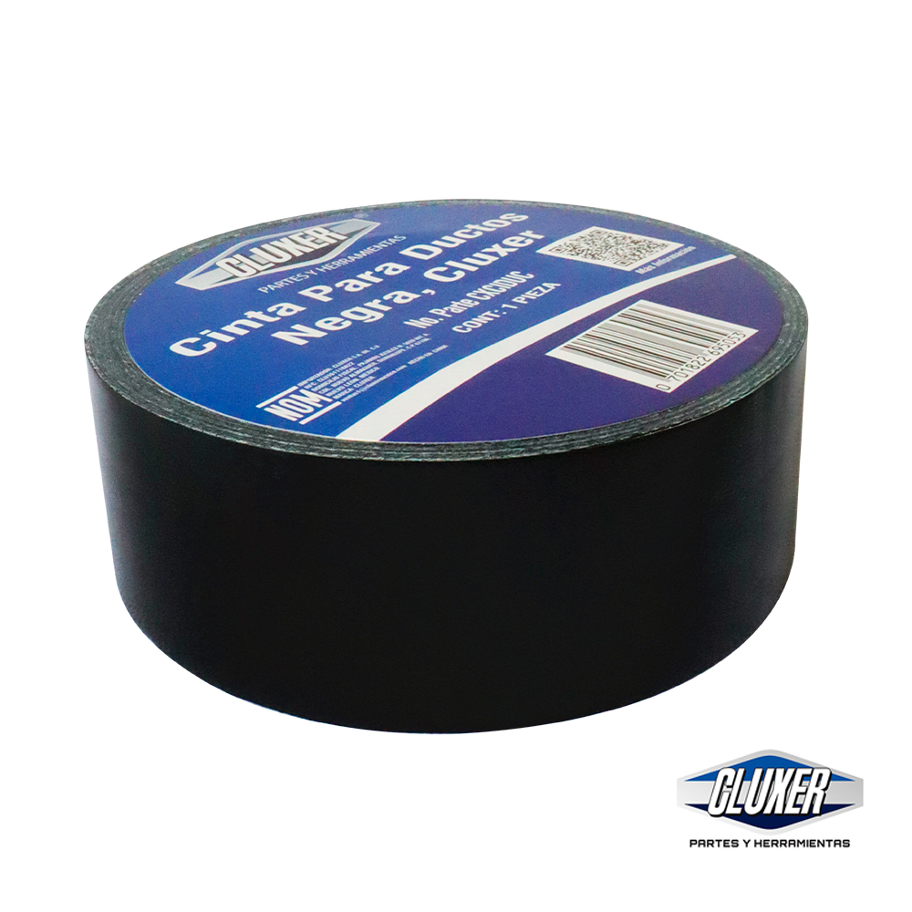 Cinta Ductos Negra 48mm x 55m Modelo: CXCIDUC Marca CLUXER