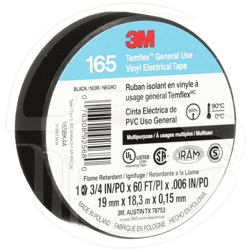 CINTA ELEC.TEMFLEX# 165 19x18 NEGRA