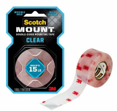 CINTA MONTAJE 3M TRANSPARENTE  25.4mmX 1.5m.