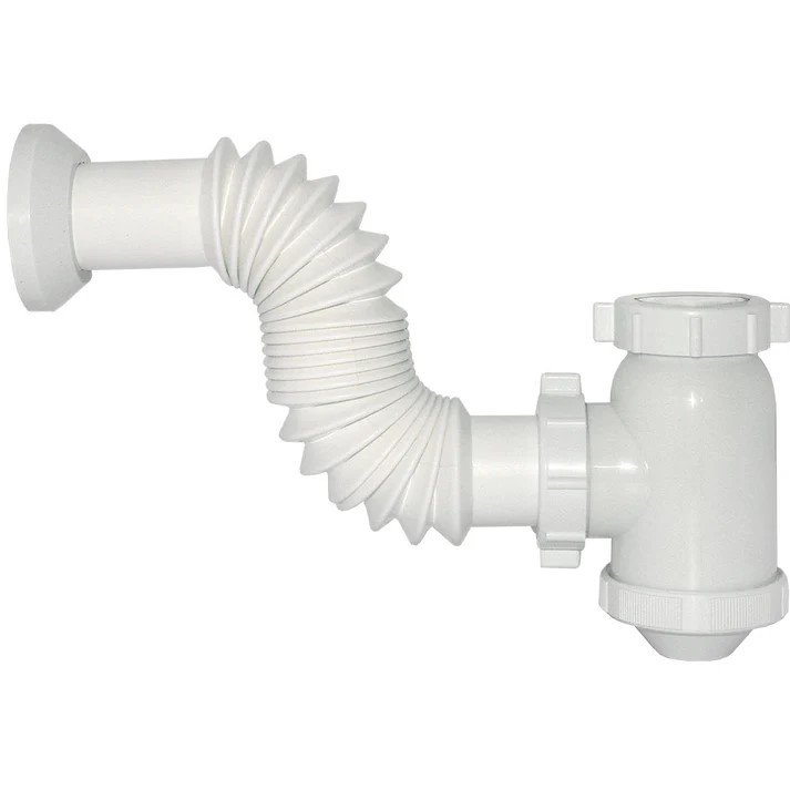 MEDIA TRAMPA C/SALIDA FLEXIBLE P/LAVABO Y FREGADERO