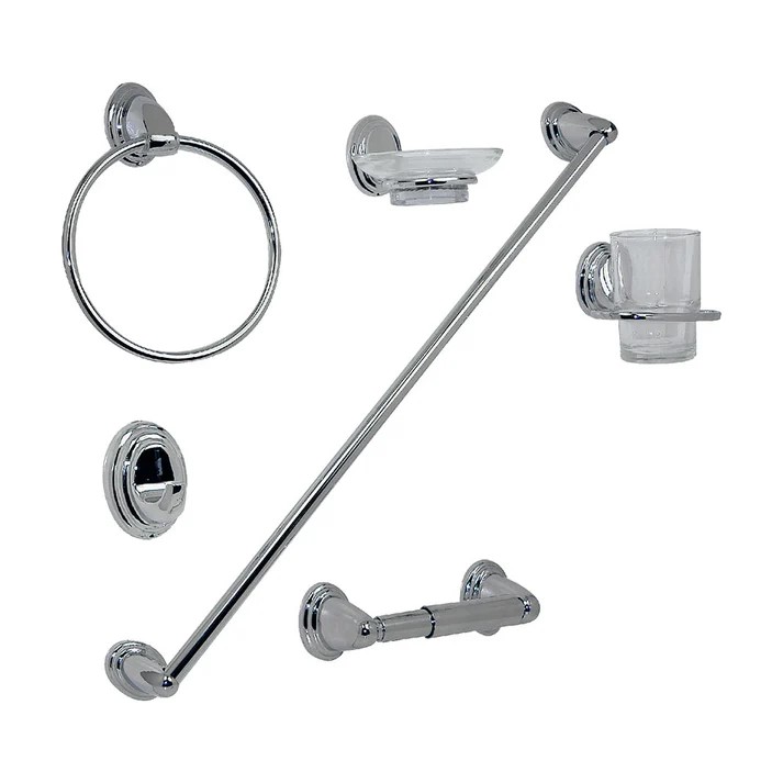 JUEGO ACCESORIOS CROMADO