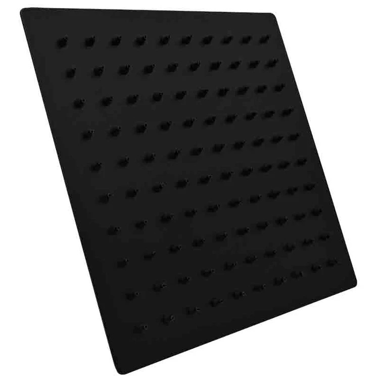 REGADERA DELGADA CUAD.8X8 AC.INOX 304 AC.NEGRO