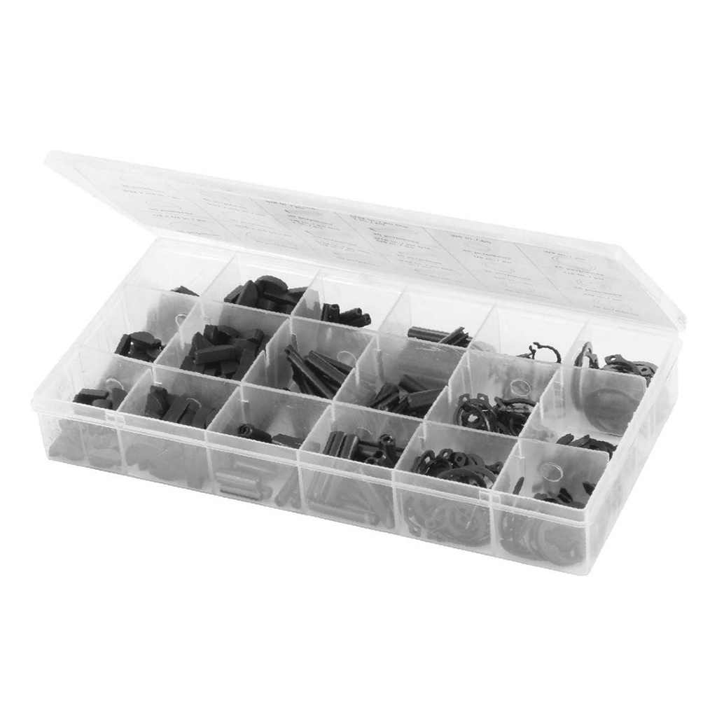 JGO SURTIDO PARA TALLER 460 PZAS (CUÑAS, PERNOS, ANILLOS D/RETENCION Y CLIPS E)