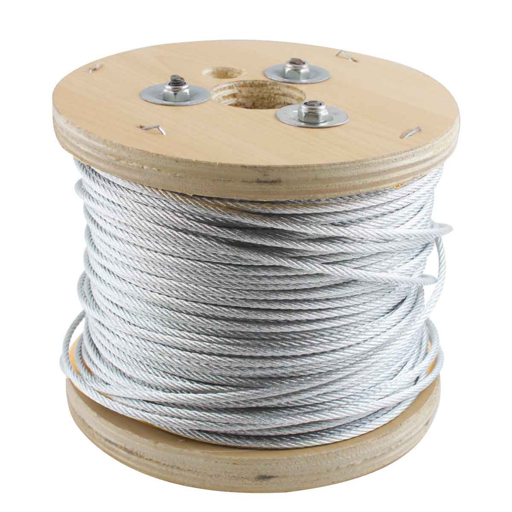 CABLE DE ACERO GALVANIZADO 7X7 1/8" ROLLO 500M
