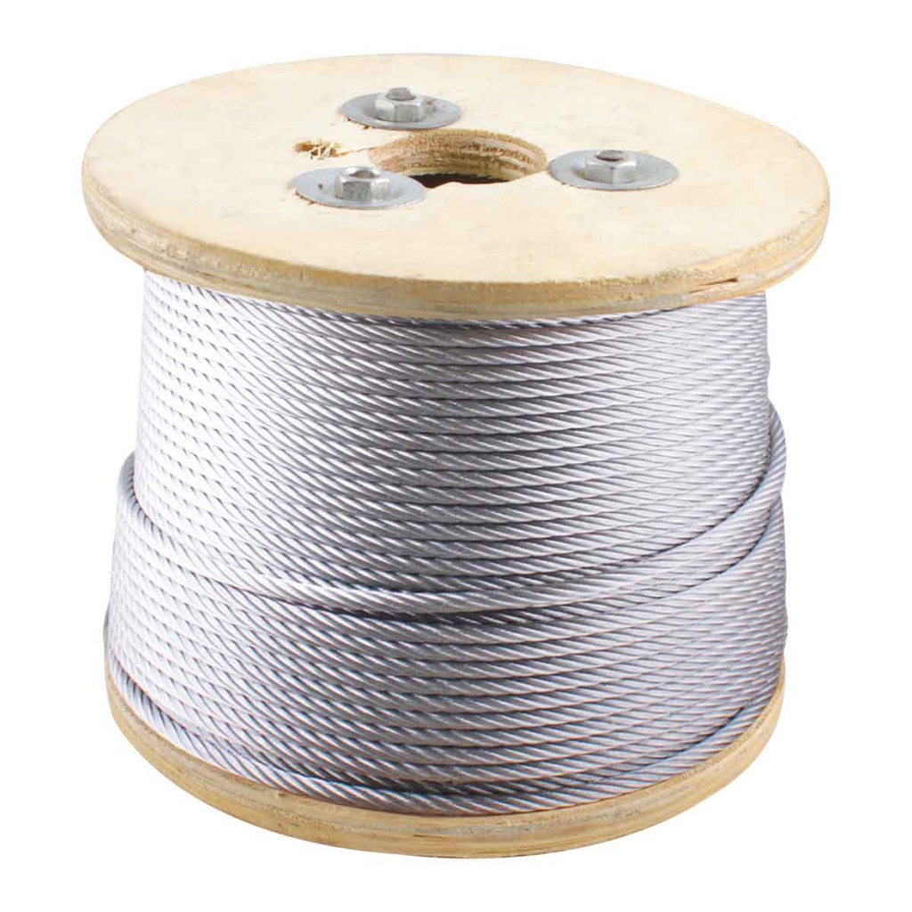 CABLE DE ACERO GALVANIZADO 7X19 3/32" ROLLO 500M