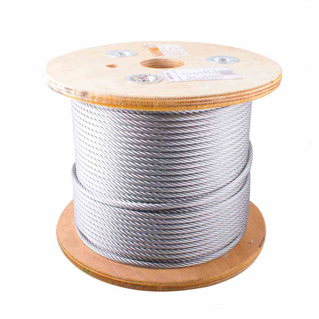 CABLE DE ACERO ALMA DE FIBRA FC 6X26 1" ROLLO 500M