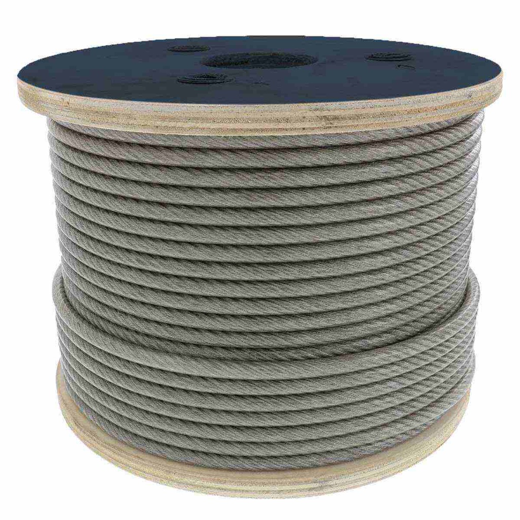 CABLE DE ACERO ALMA DE ACERO IWRC 6X26 3/4" ROLLO 500M