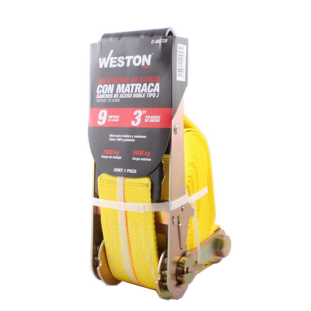 SUJETADORES CON MATRACA 3&quot; X 9M