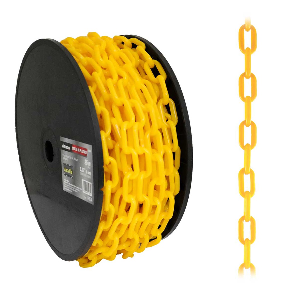 CADENA DE PLASTICO Ø6MM*25M AMARILLO