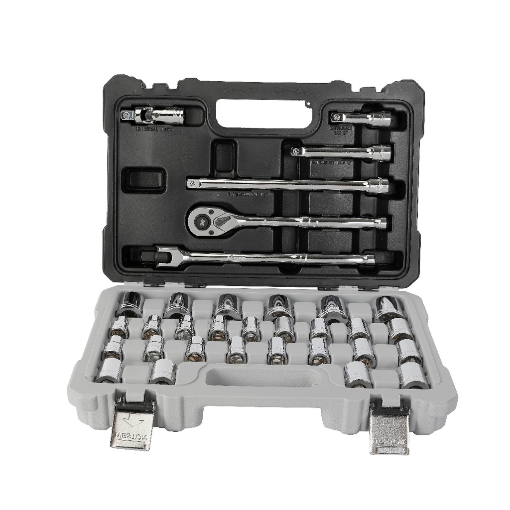 JUEGO  D/33 DADOS CUADRO 1/2" FRACC. Y METRIC. P/MECANICO