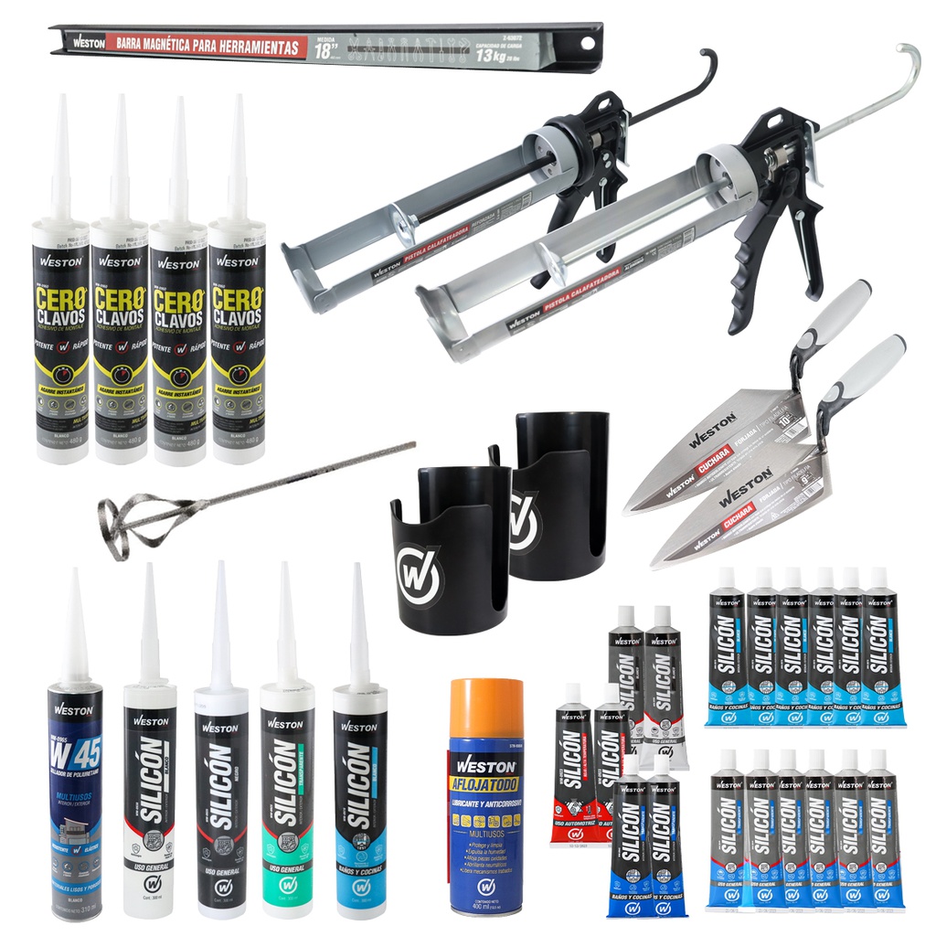 KIT DE SILICONES C/CALAFATEADORA Y ACCESORIOS