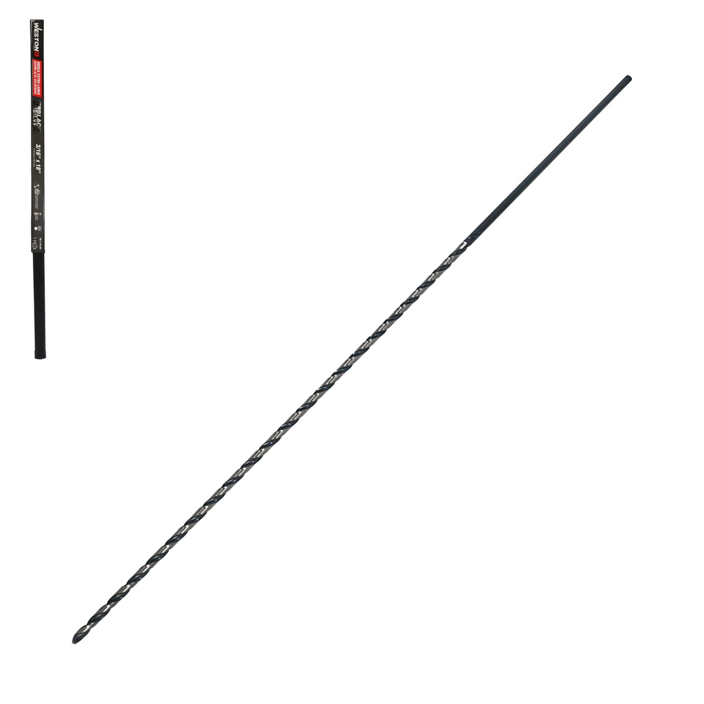 BROCA EXTRA LARGA AAV 3/16 x 18" WP BLACK &amp; SILVER