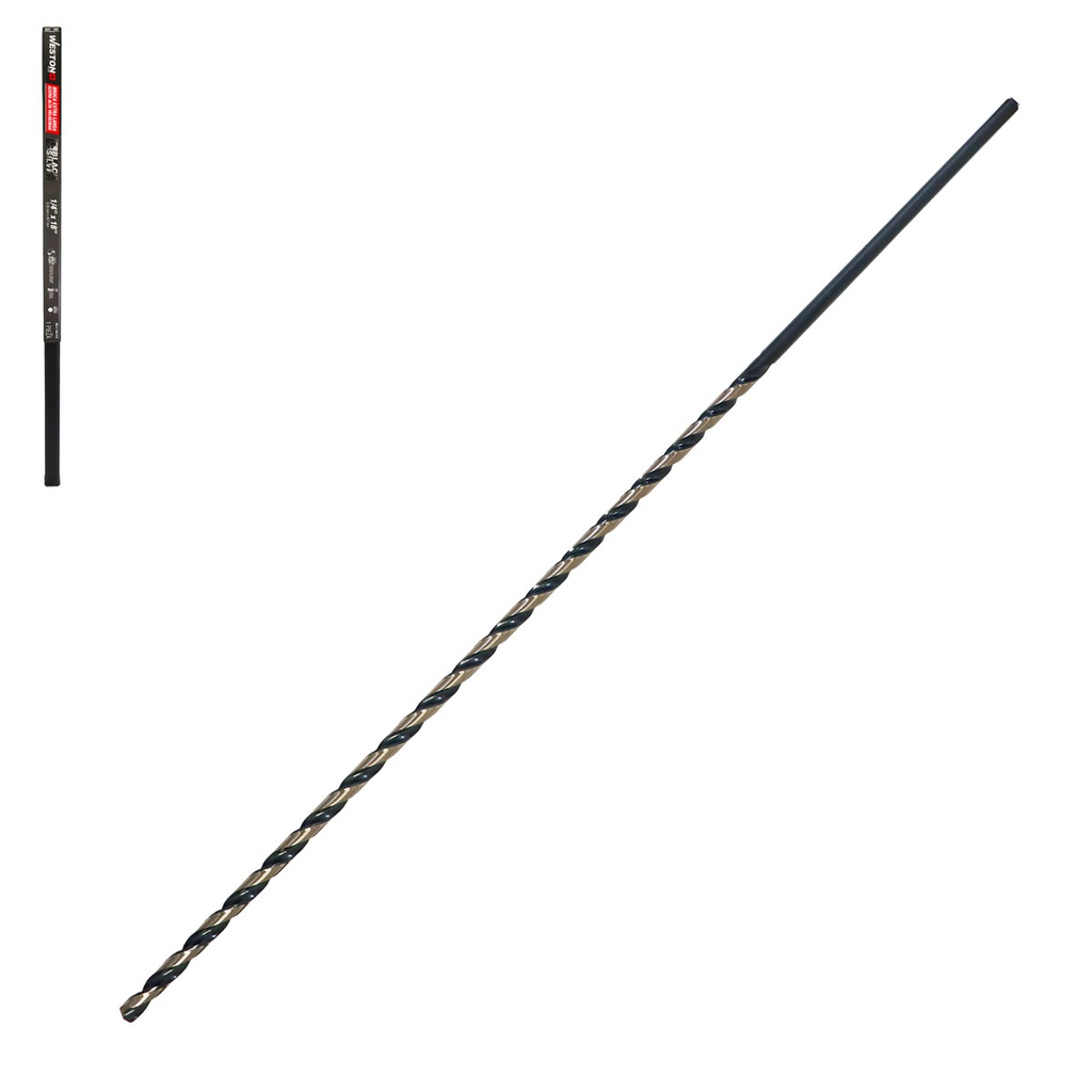 BROCA EXTRA LARGA AAV 1/4" x 18" WP BLACK &amp; SILVER