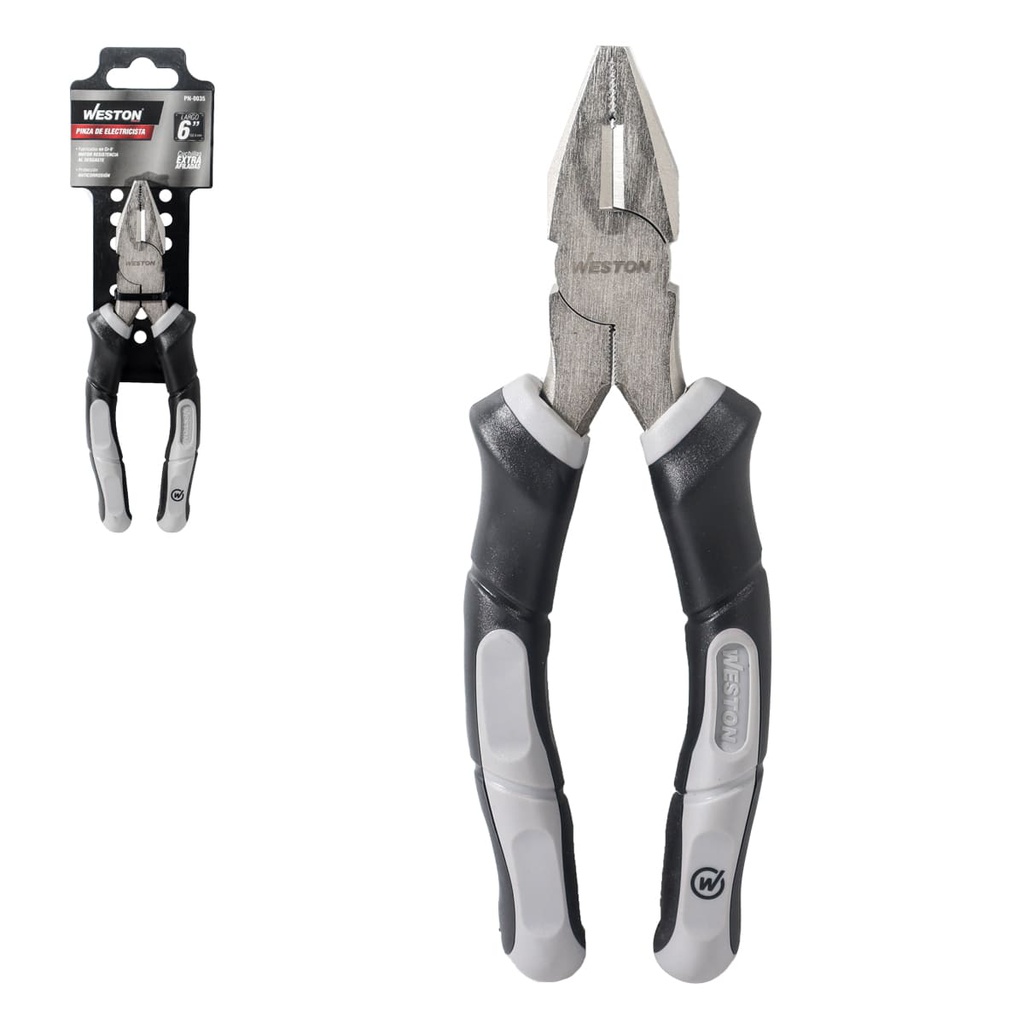 PINZAS DE ELECTRICISTA 6&quot; (CAJA C/6 PZAS - PRECIO X PIEZA)