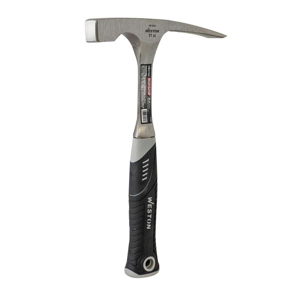 MARTILLO PULIDO FORJADO LADRILLERO 21 OZ MANGO 13&quot; DE FIBRA DE VIDRIO