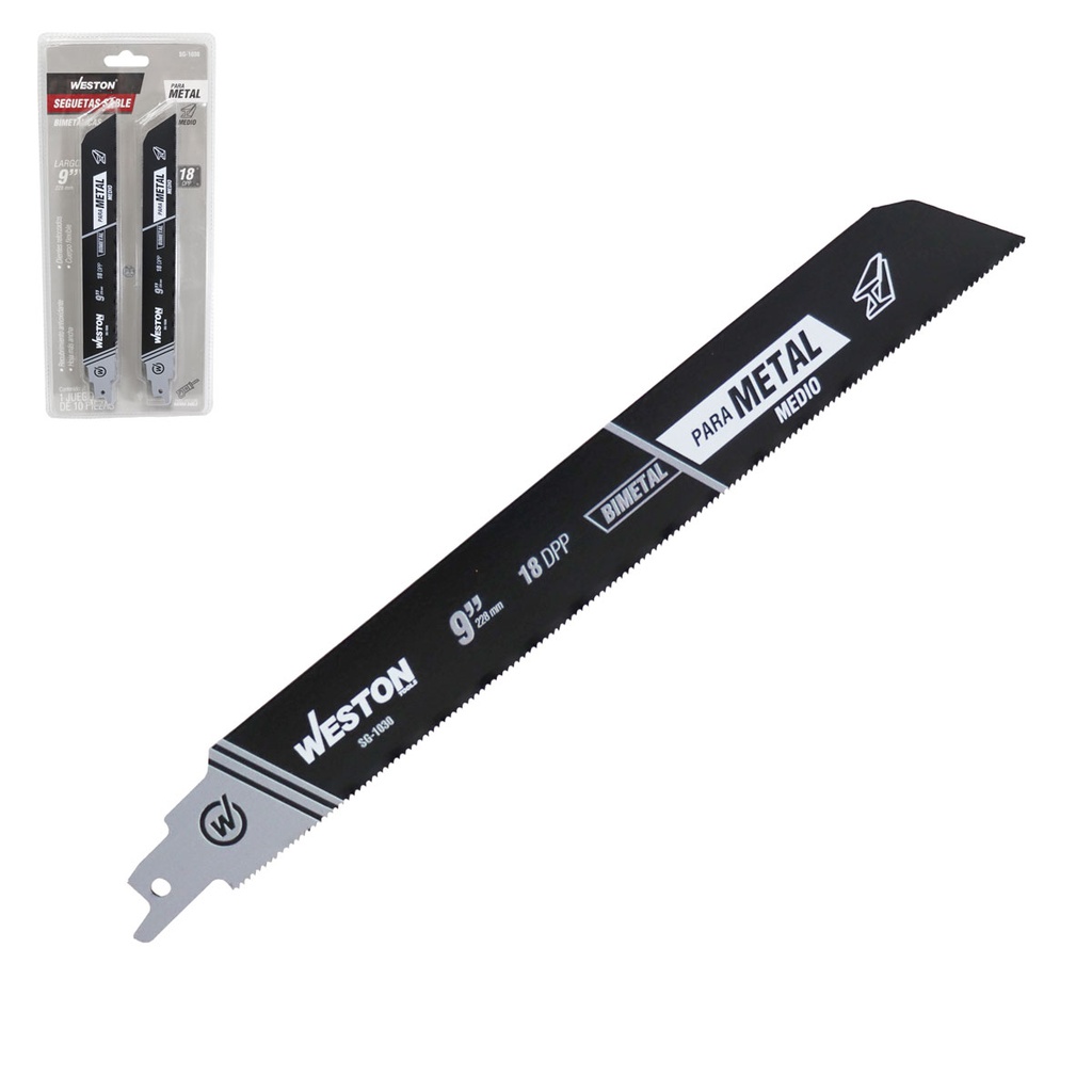 SEGUETA SABLE BIMETALICA 9" 18DPP (JGO C/10 PZS)