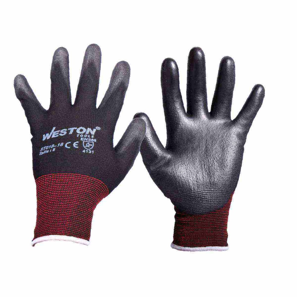 GUANTE NYLON NORMAL C/PU 13G NEGRO 9