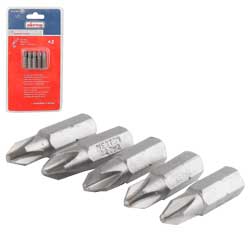JUEGO 5 PZS.PUNTA P/DES.PHILLIPS Y PLNA 2"          3/16, 1/4 X 2"