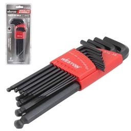 [ST-6-200-600] JUEGO 9 LLAVES LARGAS PUNTA DE BOLA 1.5-10MM HEX CRV