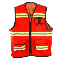 [ST-6-600-555] CHALECO TIPO GEOLOGO C/JERSY Y REF TEX BICOLOR ROJO XL