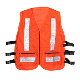 [ST-6-600-615] CHALECO MALLA ALTA VISIBILIDAD DE POLIESTER Y REFLEJANTE DE 2" NARANJA - UNITALLA