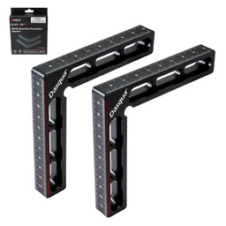 [STWS-1804-6551] JUEGO DE 2 ESCUADRA DE PRESICION MULTIFUNCION DE ALUMINIO METRICA Y FRACCIONAL C/4 CLAMPS