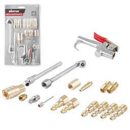 [W-70575] ACCESORIOS PARA COMPRESOR DE AIRE (JUEGO  17 PIEZAS) 1/4'' NPT