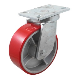 [Y-1002-200] RODAJA FIERRO VACIADO C/PU ROJA GIR. 8" X 3" (203*75MM)