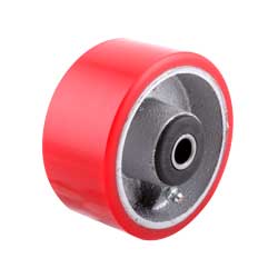 [Y-1040-200] RUEDA FIERRO VACIADO C/PU ROJA 8X2" C/BALERO