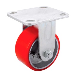 [Y-1041-102] RODAJA FIERRO VACIADO C/PU FIJA ROJA 4X2"